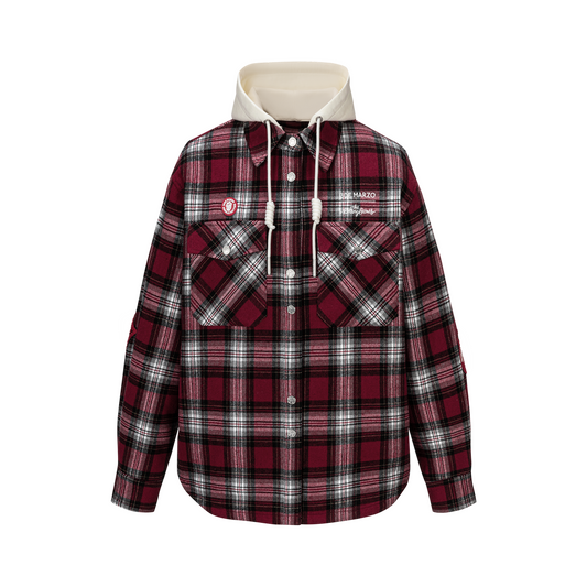 13DE MARZO Rolling Stones Plaid Shirt Jacket Red