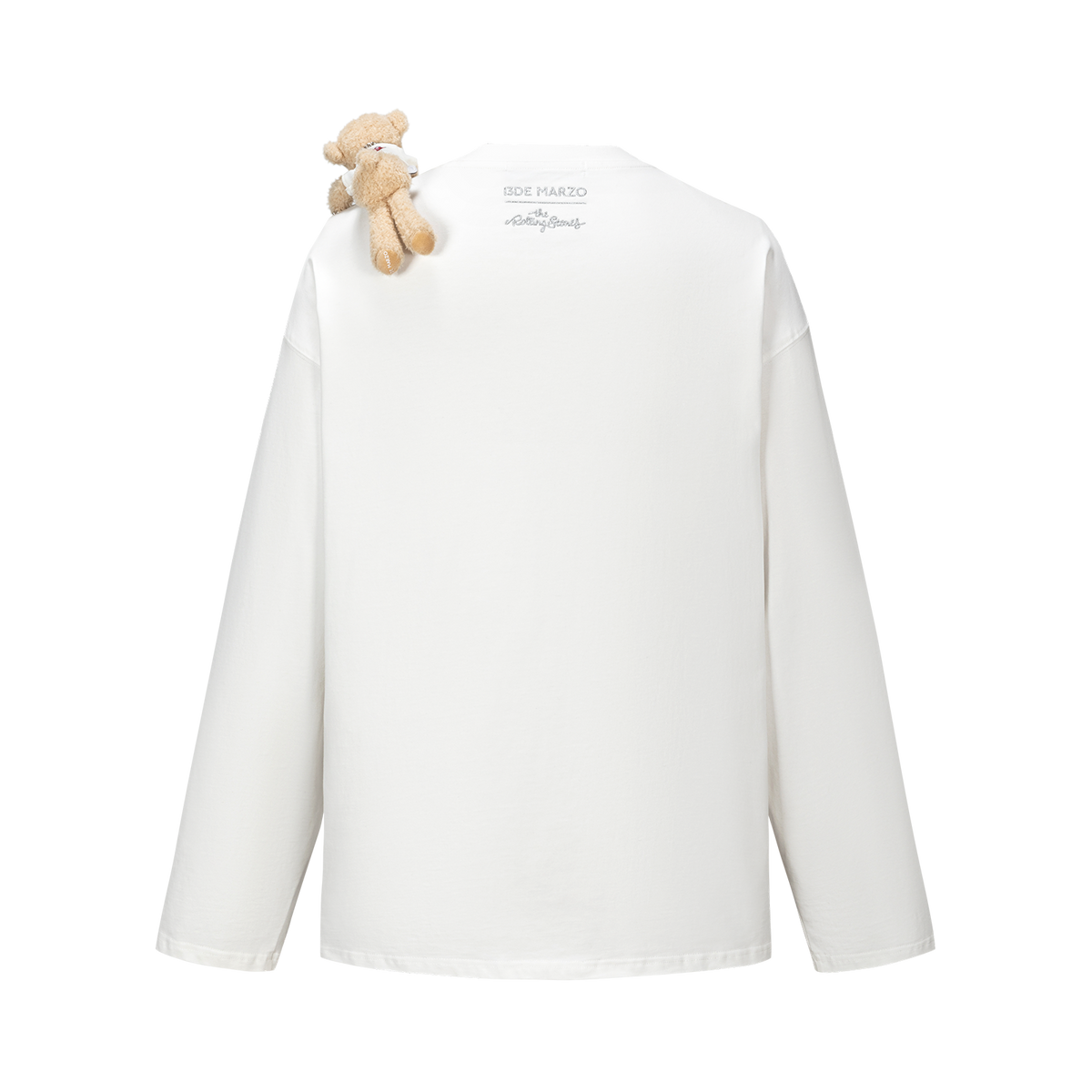 13DE MARZO Rolling Stones Print Sleeve T-shirt White