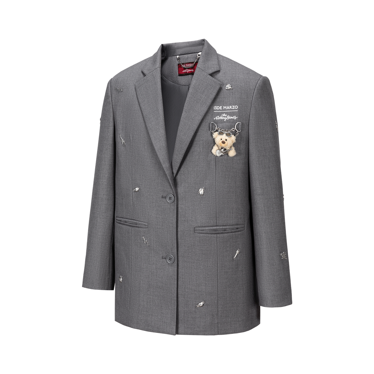 13DE MARZO Rolling Stones Bear Suit Grey