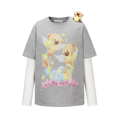 13DE MARZO Luminous Bear Sketch T-shirt Grey