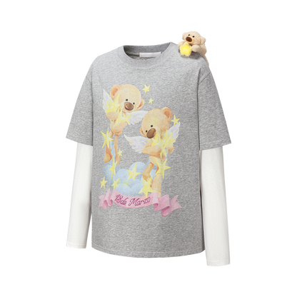 13DE MARZO Luminous Bear Sketch T-shirt Grey