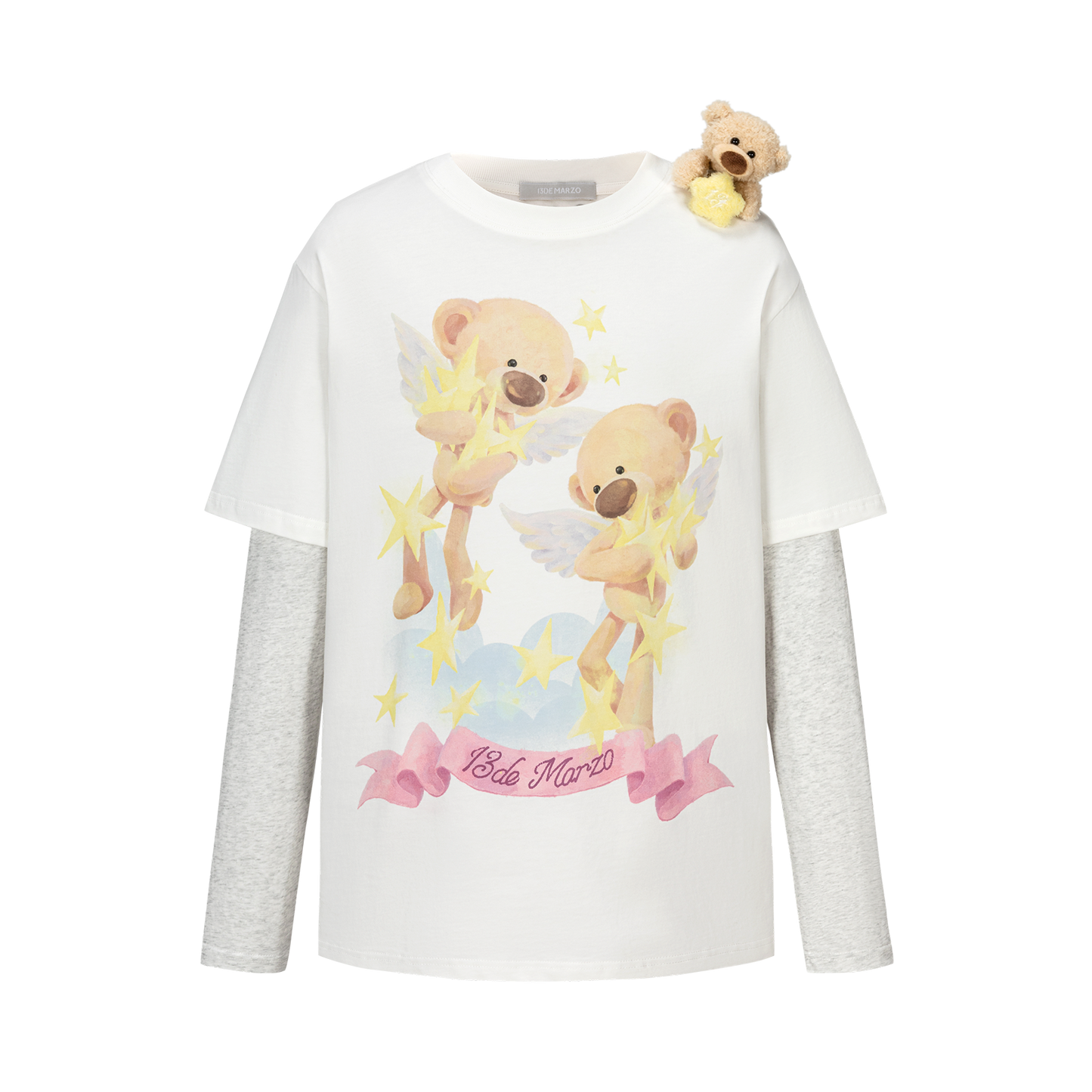 13DE MARZO Luminous Bear Sketch T-shirt White