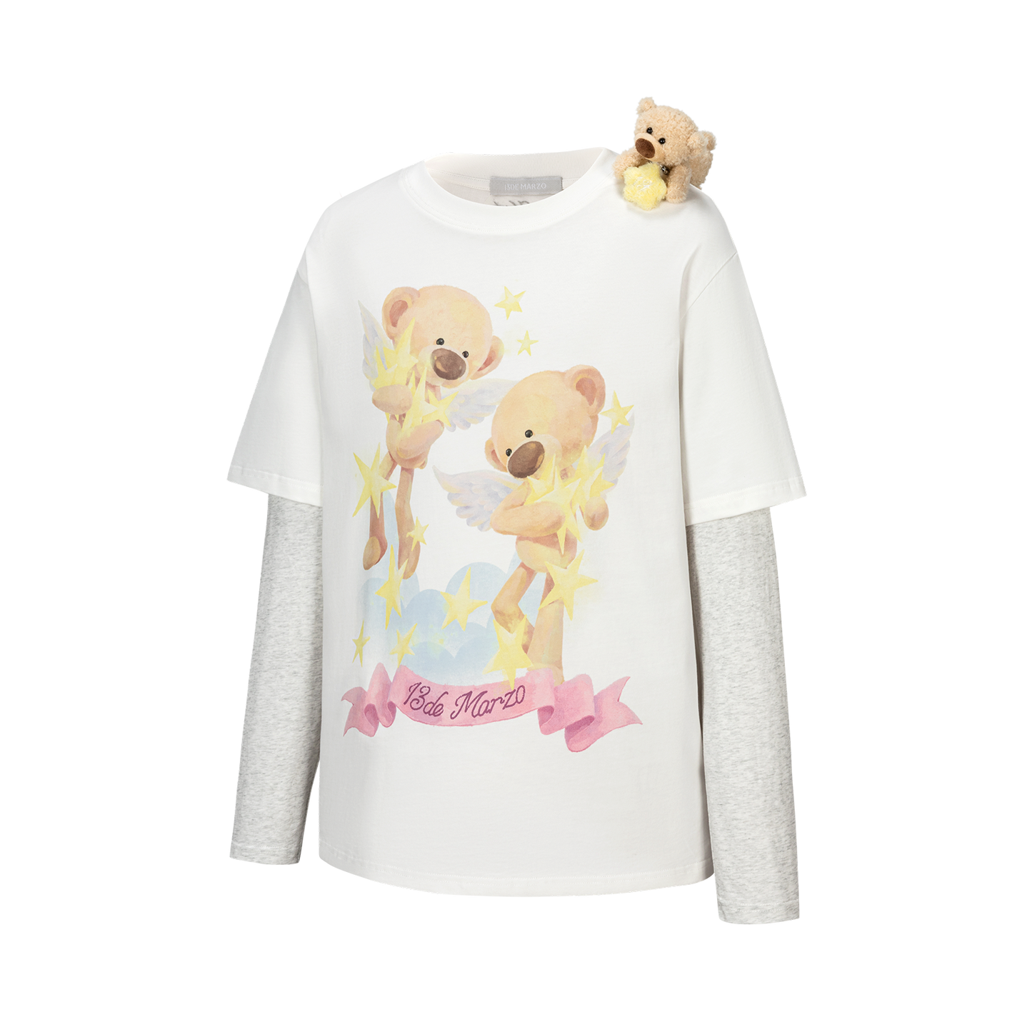 13DE MARZO Luminous Bear Sketch T-shirt White