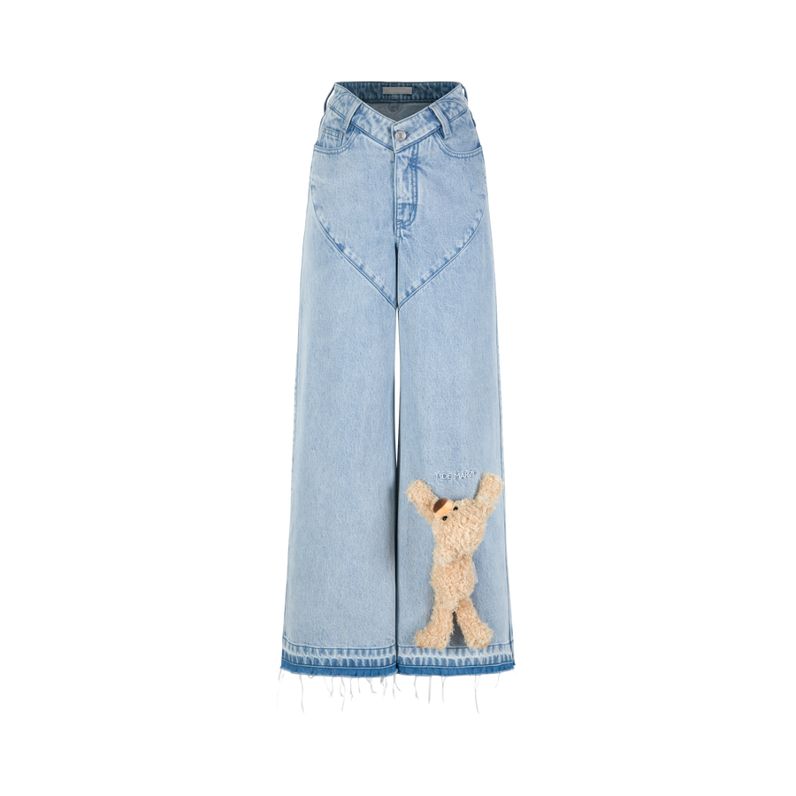 13DE MARZO Bear Heart Shape Waist Jeans - 13DE MARZO