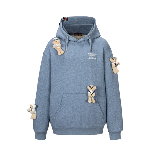 13DE MARZO Rolling Stones Color Yarn Zip Hoodie Blue