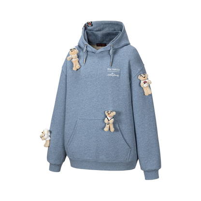 13DE MARZO Rolling Stones Color Yarn Zip Hoodie Blue