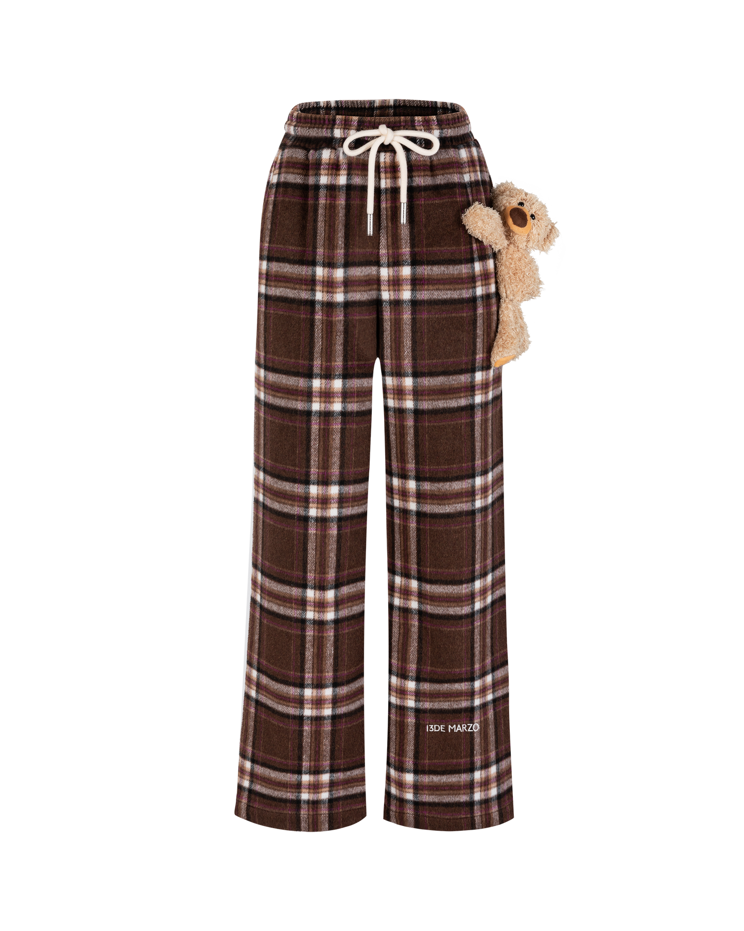 13DE MARZO Doozoo Plaid Straight Pants