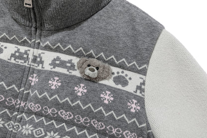 13DE MARZO Fair Isle Knit Shorts