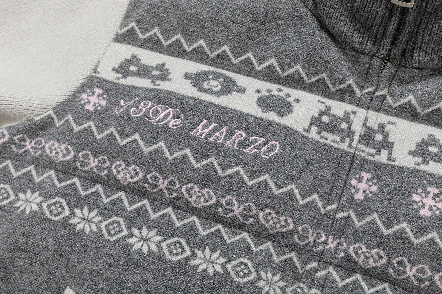 13DE MARZO Fair Isle Knit Shorts