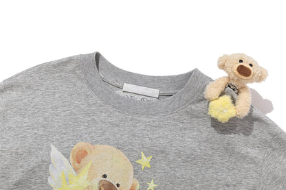 13DE MARZO Luminous Bear Sketch T-shirt Grey