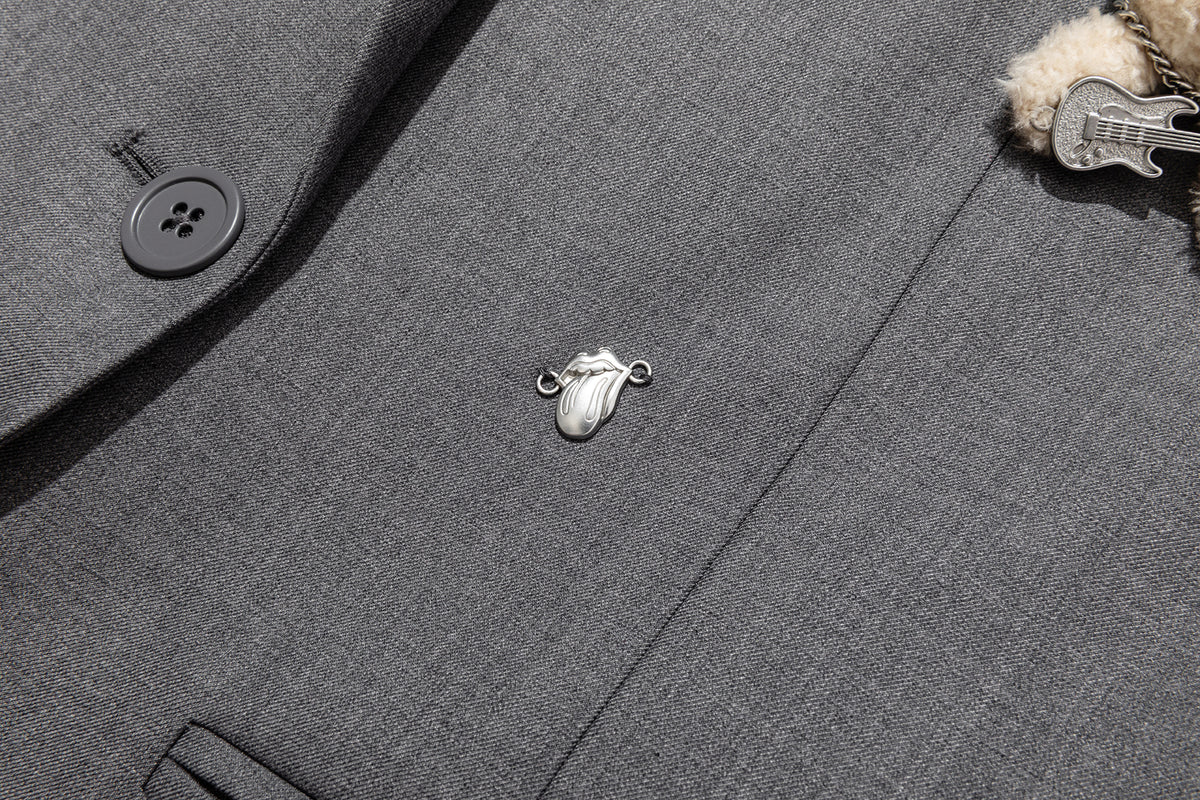 13DE MARZO Rolling Stones Bear Suit Grey