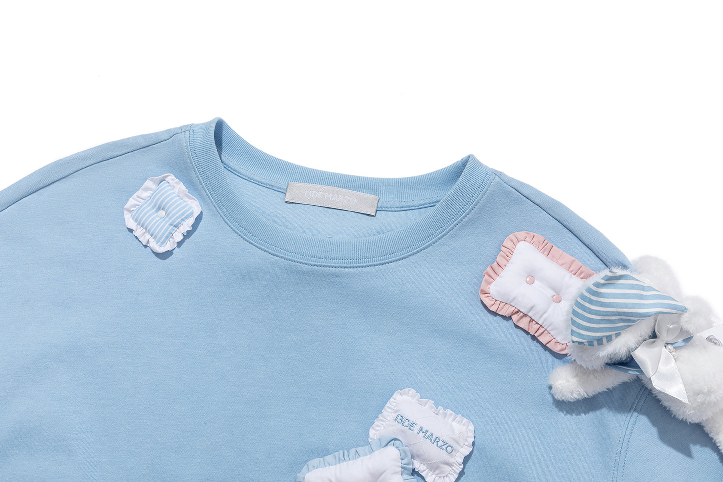 13DE MARZO Nighty Night Bear Pillow Oversized T-shirt Blue