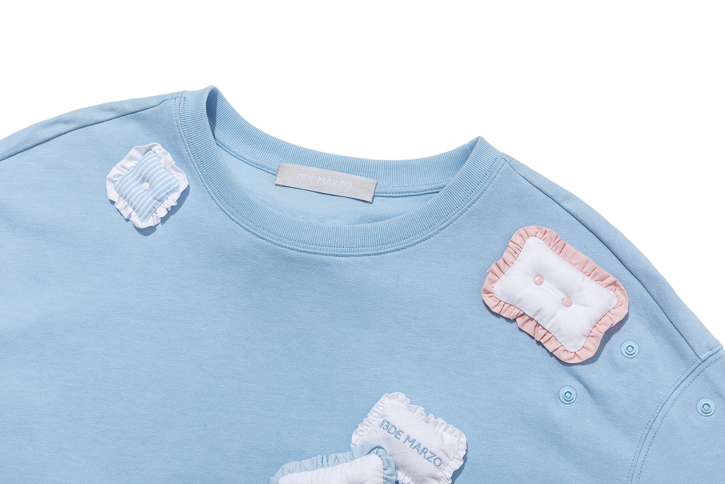 13DE MARZO Nighty Night Bear Pillow Oversized T-shirt Blue