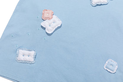 13DE MARZO Nighty Night Bear Pillow Oversized T-shirt Blue