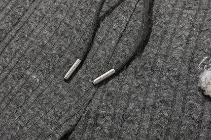 13DE MARZO Mini Bear Knit Trousers Grey