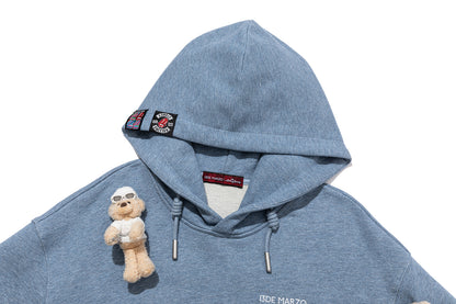 13DE MARZO Rolling Stones Color Yarn Zip Hoodie Blue