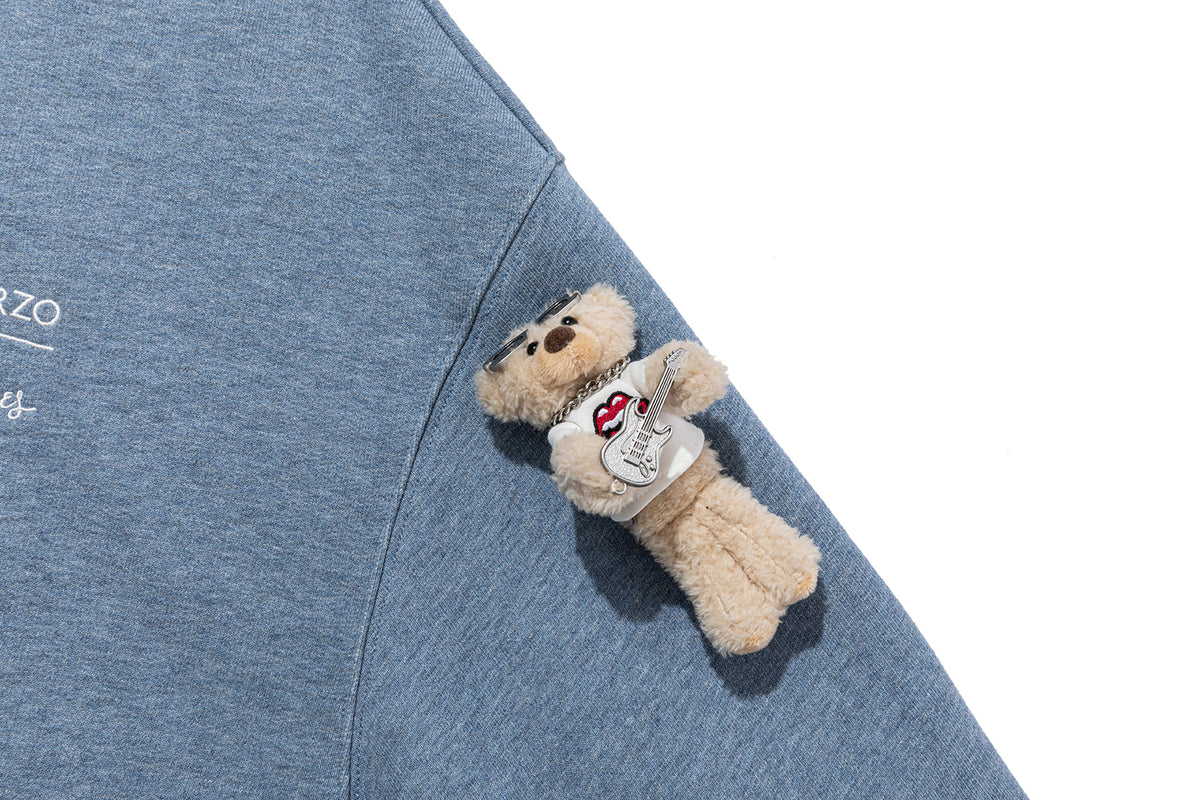 13DE MARZO Rolling Stones Color Yarn Zip Hoodie Blue