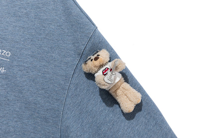 13DE MARZO Rolling Stones Color Yarn Zip Hoodie Blue