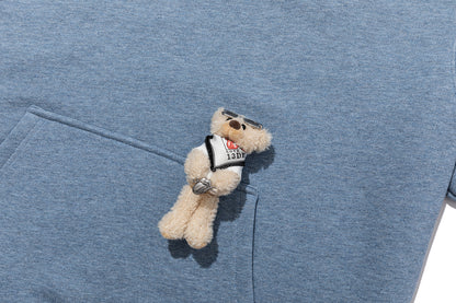 13DE MARZO Rolling Stones Color Yarn Zip Hoodie Blue