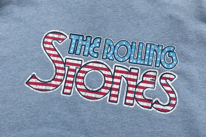 13DE MARZO Rolling Stones Color Yarn Zip Hoodie Blue