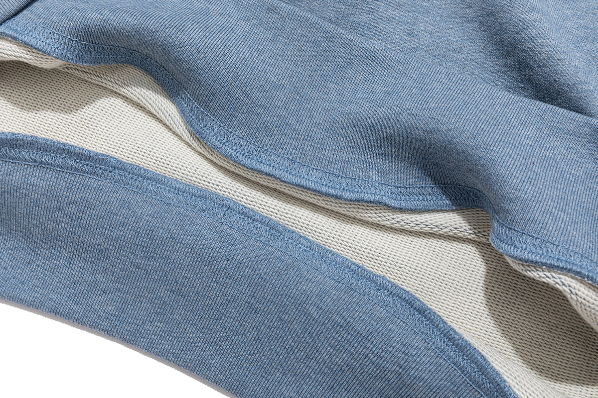 13DE MARZO Rolling Stones Color Yarn Zip Hoodie Blue