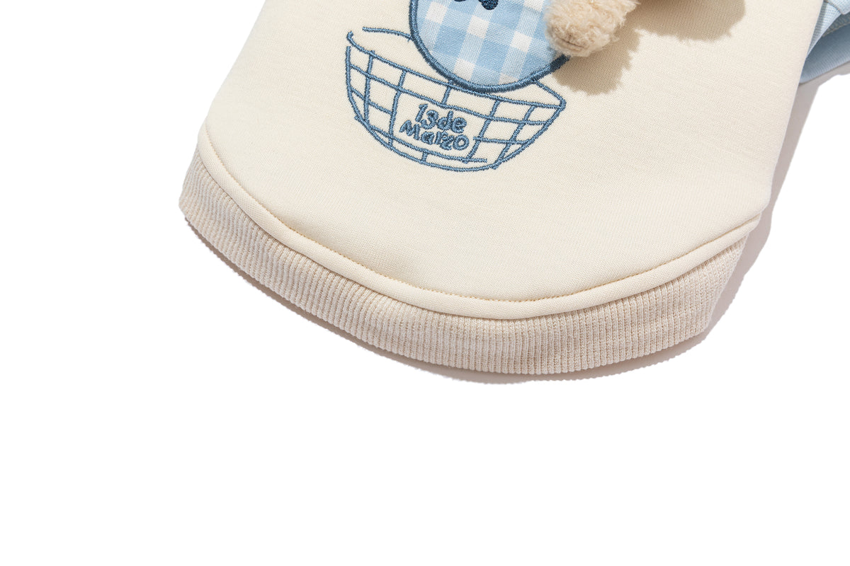 13DE MARZO Pet Fruit Appliqué T-Shirt Blue - 13DE MARZO