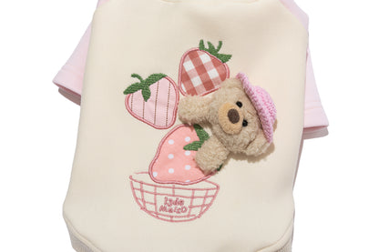 13DE MARZO Pet Fruit Appliqué T-Shirt Pink - 13DE MARZO