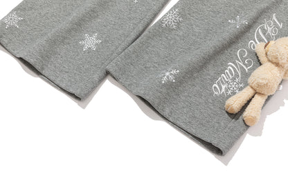 13DE MARZO Snow Bear Micro Flare Sweatpants Grey