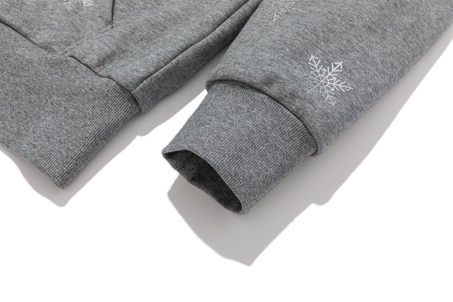 13DE MARZO Shimmer Snow Bear Zip Hoodie Grey