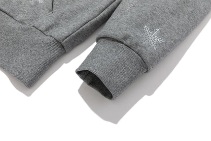 13DE MARZO Shimmer Snow Bear Zip Hoodie Grey