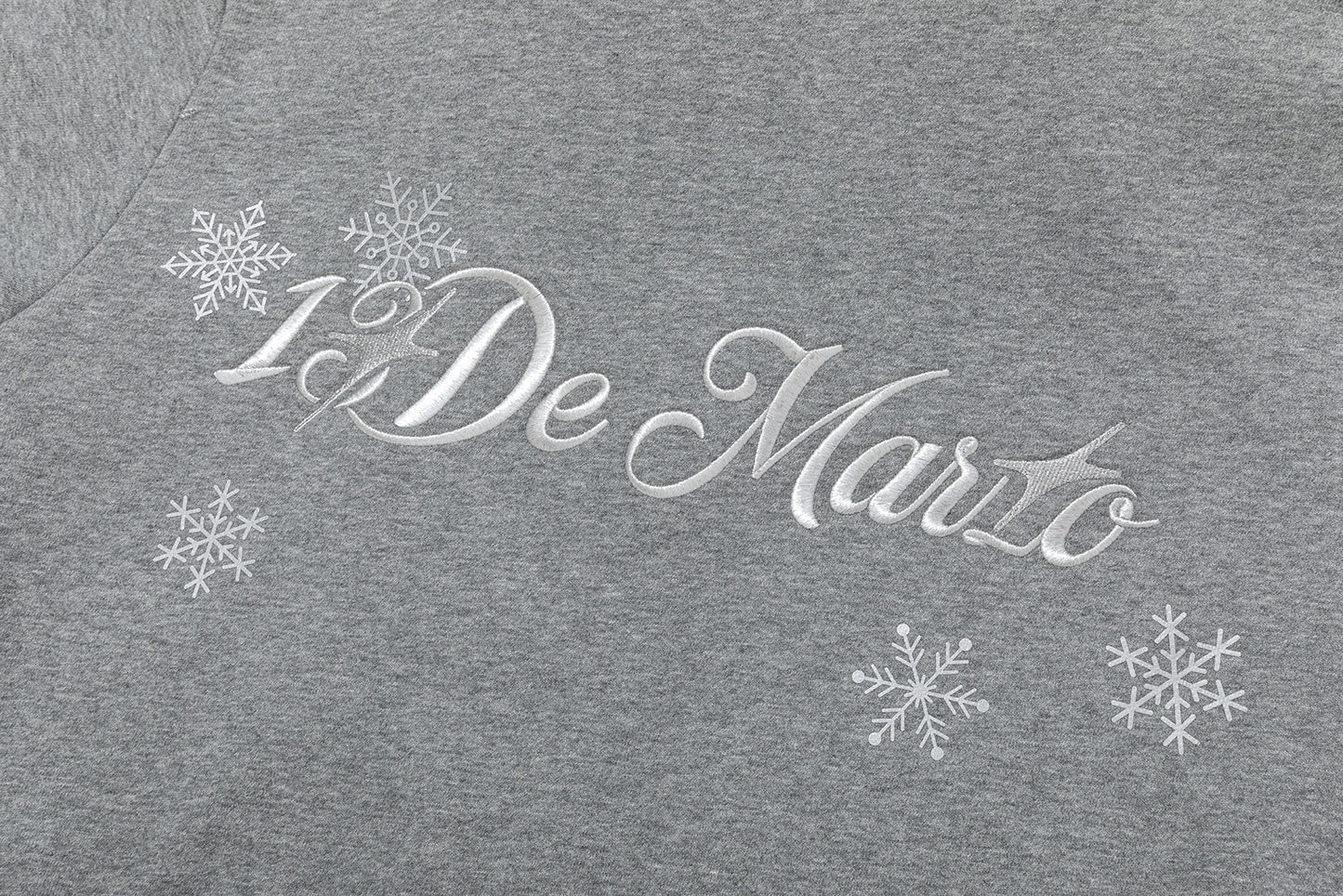 13DE MARZO Shimmer Snow Bear Zip Hoodie Grey