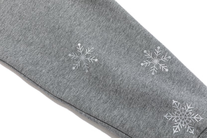 13DE MARZO Shimmer Snow Bear Zip Hoodie Grey