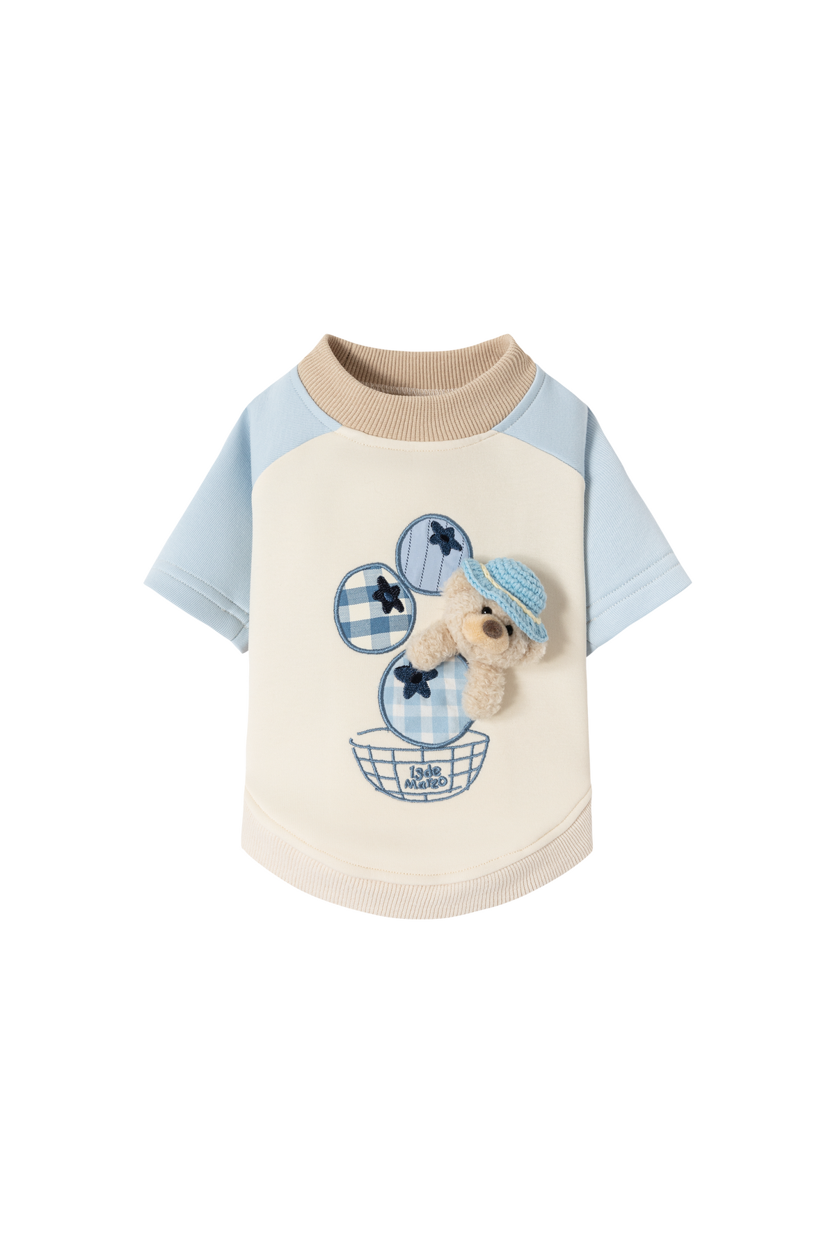 13DE MARZO Pet Fruit Appliqué T-Shirt Blue - 13DE MARZO