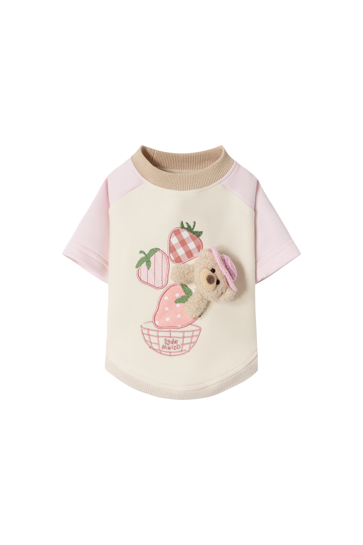 13DE MARZO Pet Fruit Appliqué T-Shirt Pink - 13DE MARZO