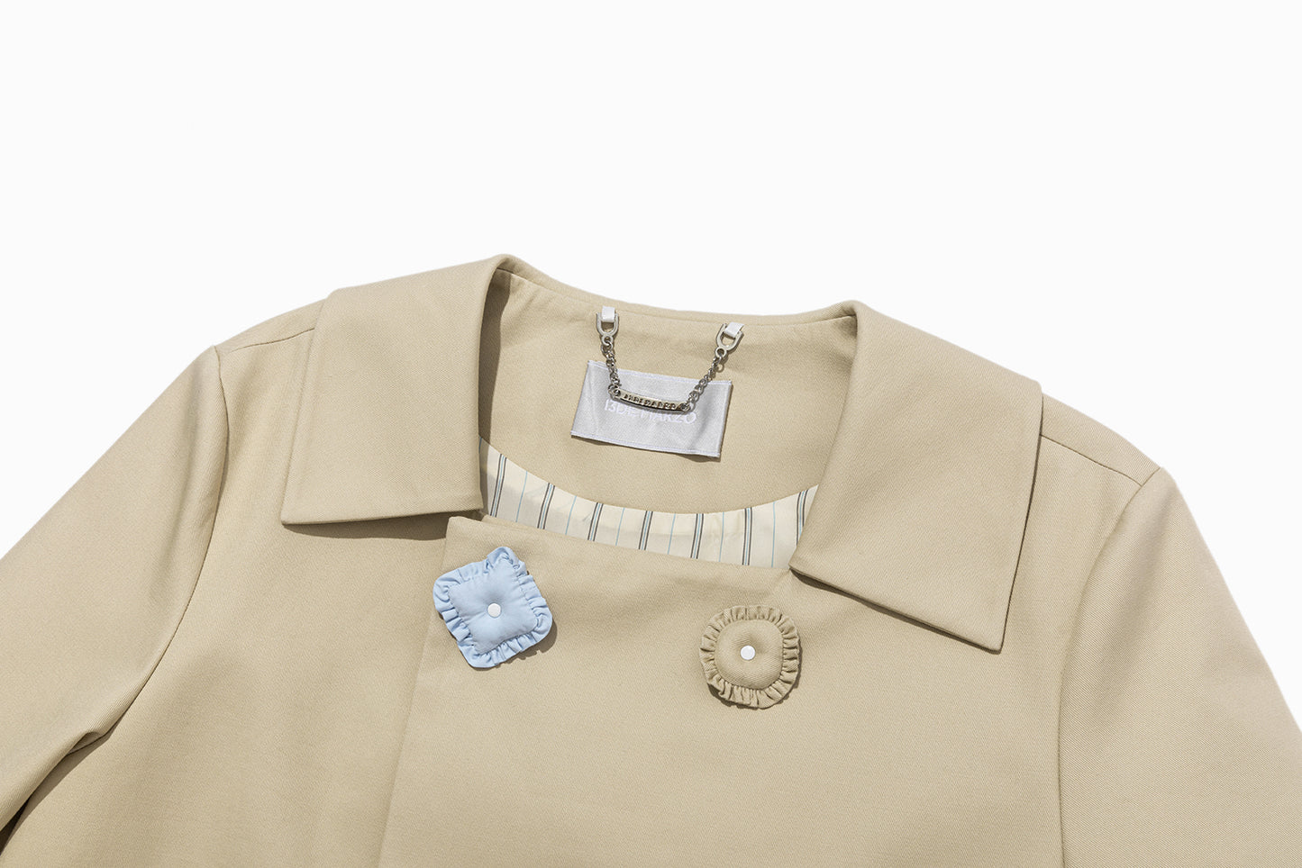 13DE MARZO Nighty Night Bear Trench Dress Khaki