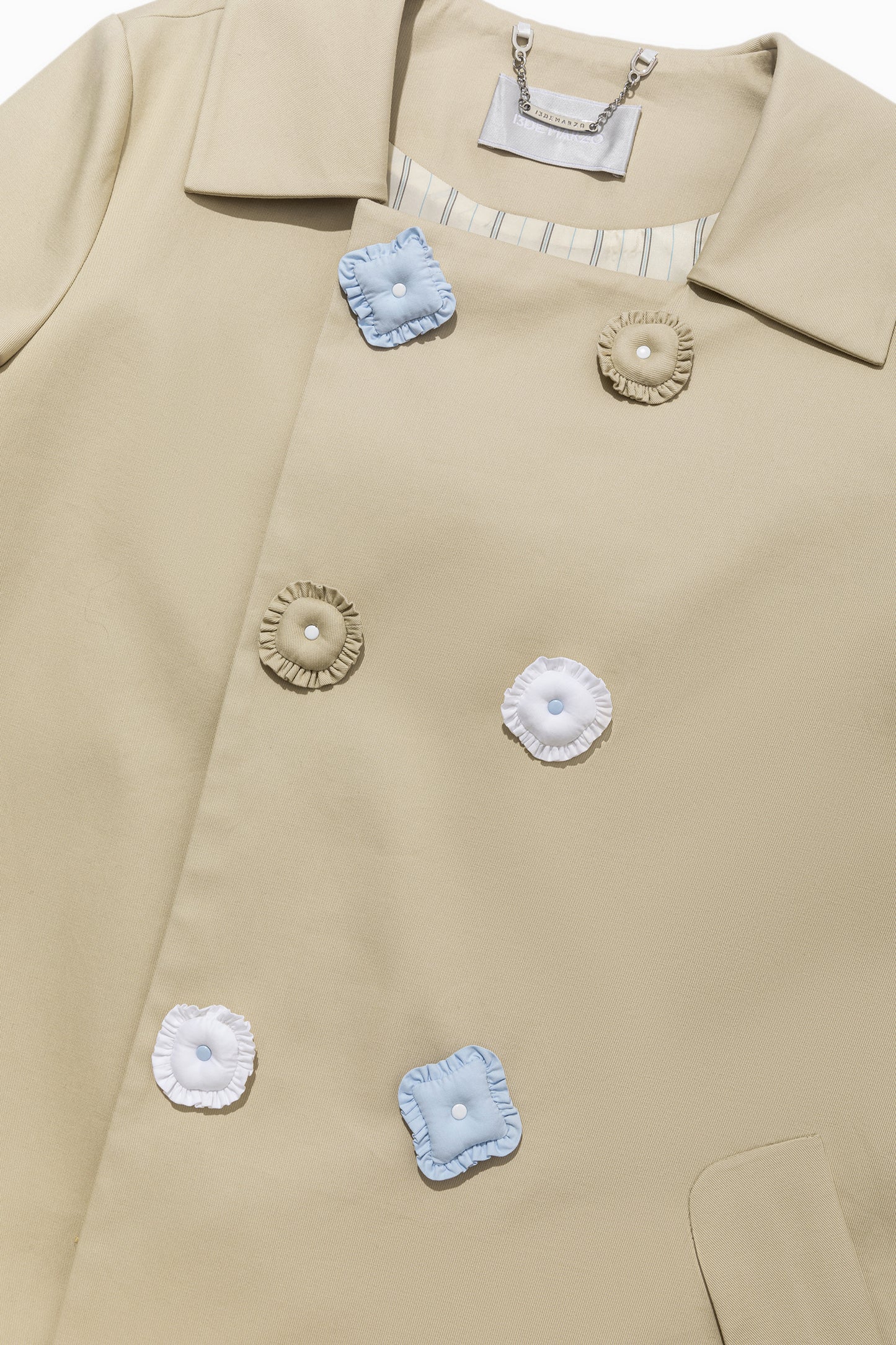 13DE MARZO Nighty Night Bear Trench Dress Khaki