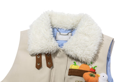 13DE MARZO Marzo Valley Duck Bear Down Vest Khaki