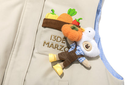13DE MARZO Marzo Valley Duck Bear Down Vest Khaki