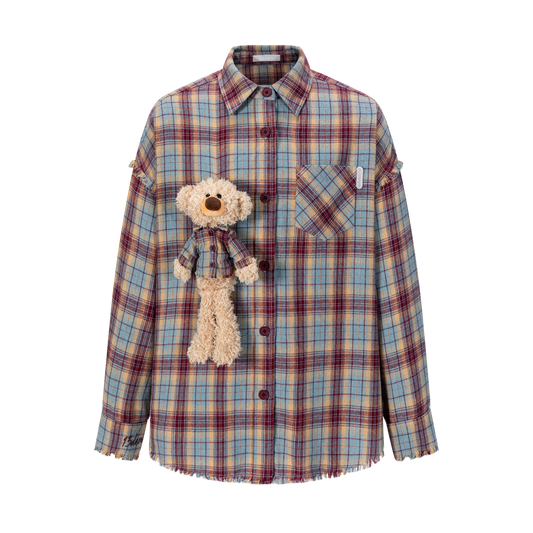 13DE MARZO Doozoo Casual Plaid Shirt