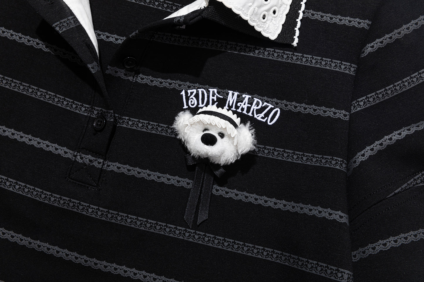 13DE MARZO Bear Color-Block Polo Dress