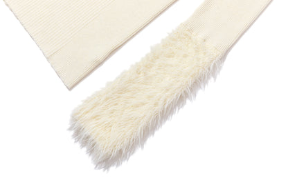 13DE MARZO Furry Slim Fit Knit Top Beige