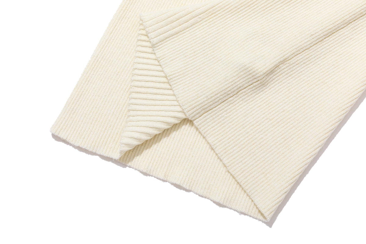 13DE MARZO Furry Slim Fit Knit Top Beige