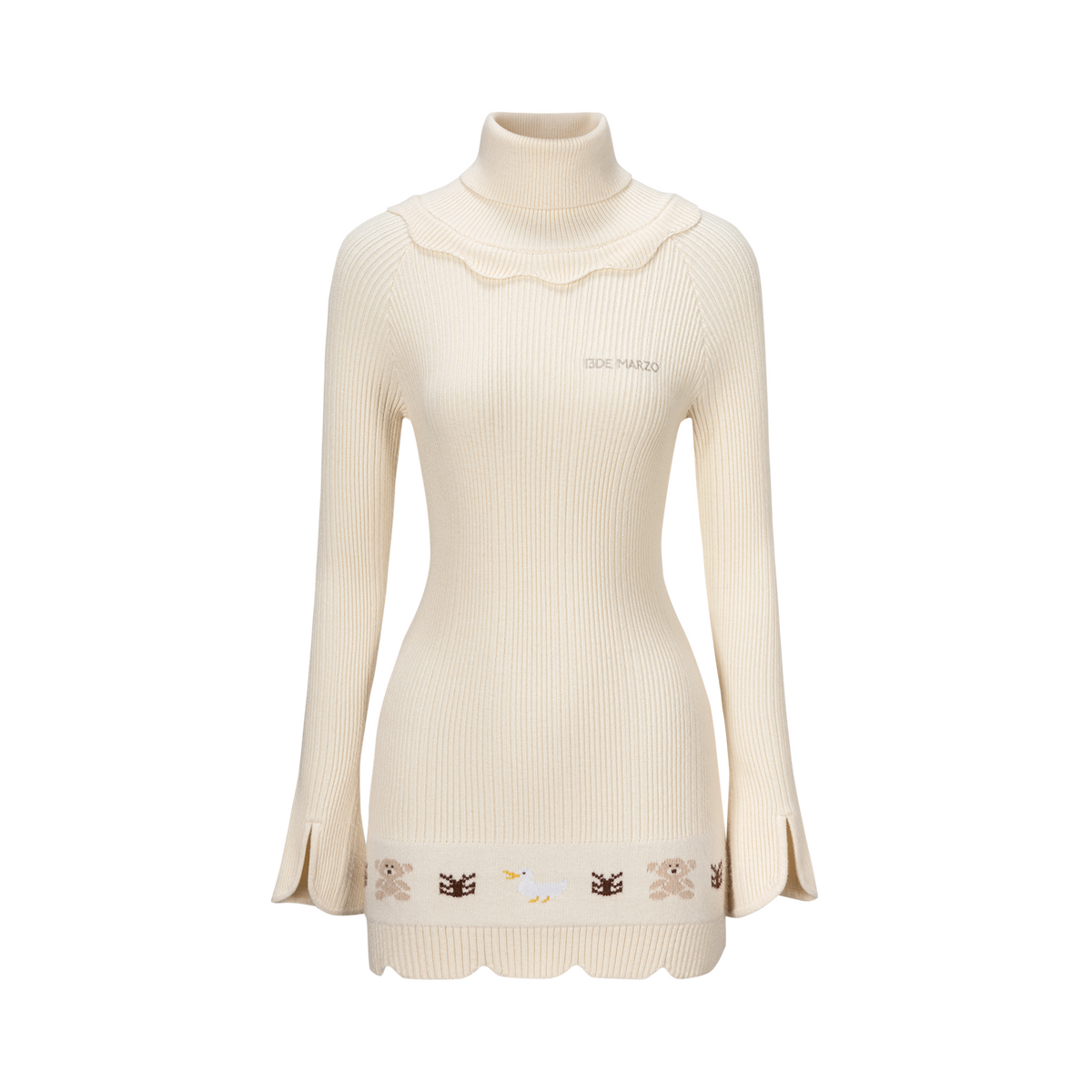 13DE MARZO Marzo Valley Turtleneck Knit Dress