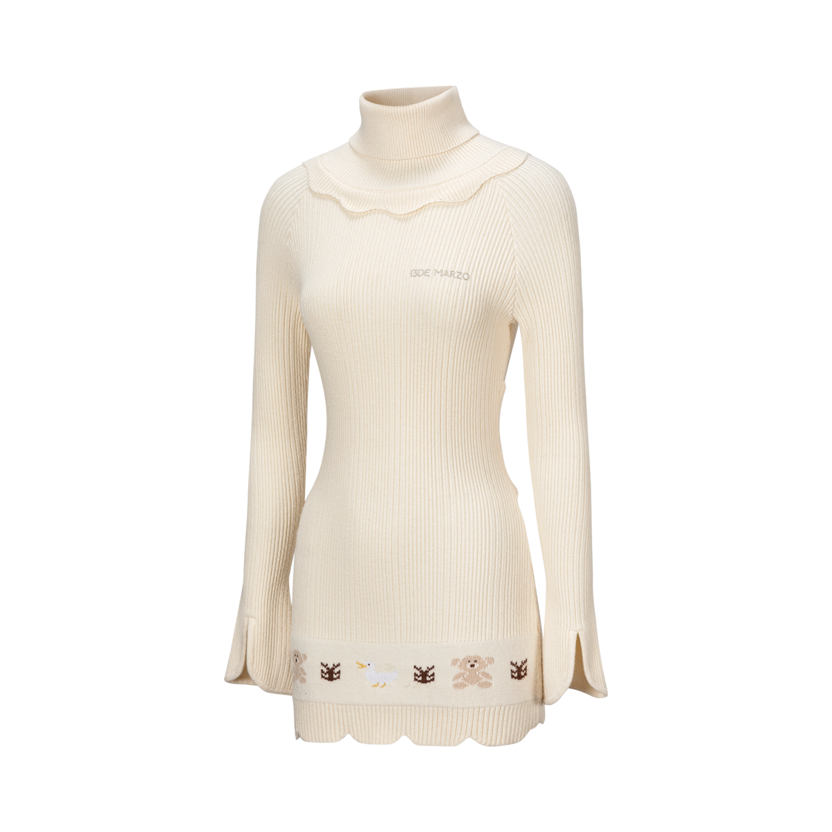 13DE MARZO Marzo Valley Turtleneck Knit Dress