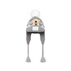 13DE MARZO BabyBear Cuffed Pom-pom Knit Beanie Grey