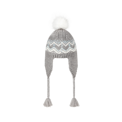 13DE MARZO BabyBear Cuffed Pom-pom Knit Beanie Grey - 13DE MARZO