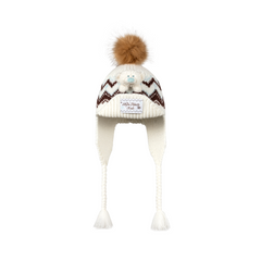 13DE MARZO BabyBear Cuffed Pom-pom Knit Beanie Beige