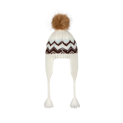 13DE MARZO BabyBear Cuffed Pom-pom Knit Beanie Beige - 13DE MARZO