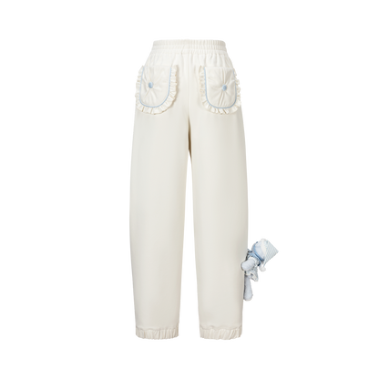 13DE MARZO Nighty Night Bear Sweatpants White