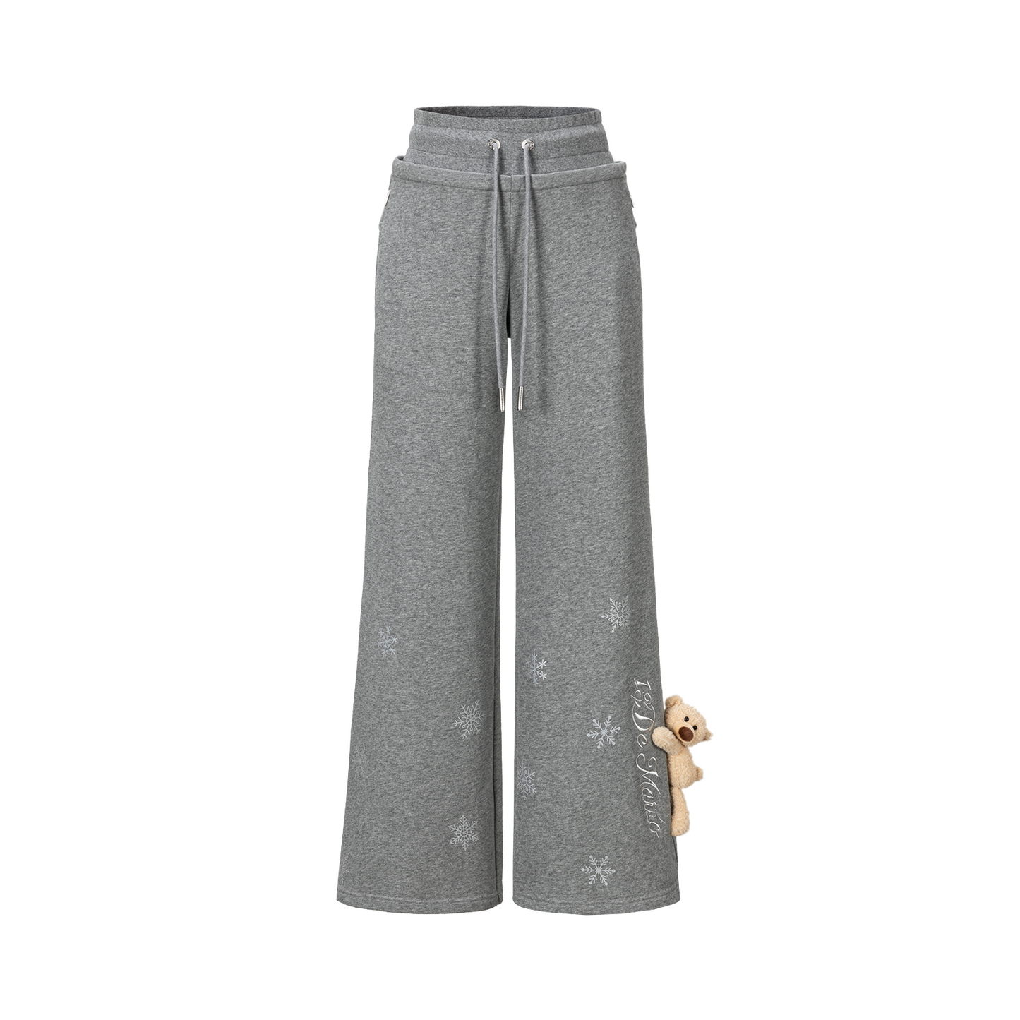 13DE MARZO Snow Bear Micro Flare Sweatpants Grey